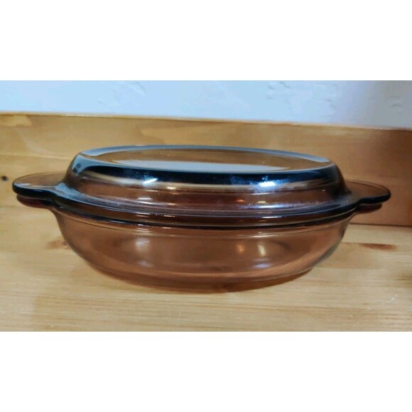 Vision Pyrex Cookware Amber Mini Oval Casserole Dish With Dome Lid V14B USA - Picture 3 of 7